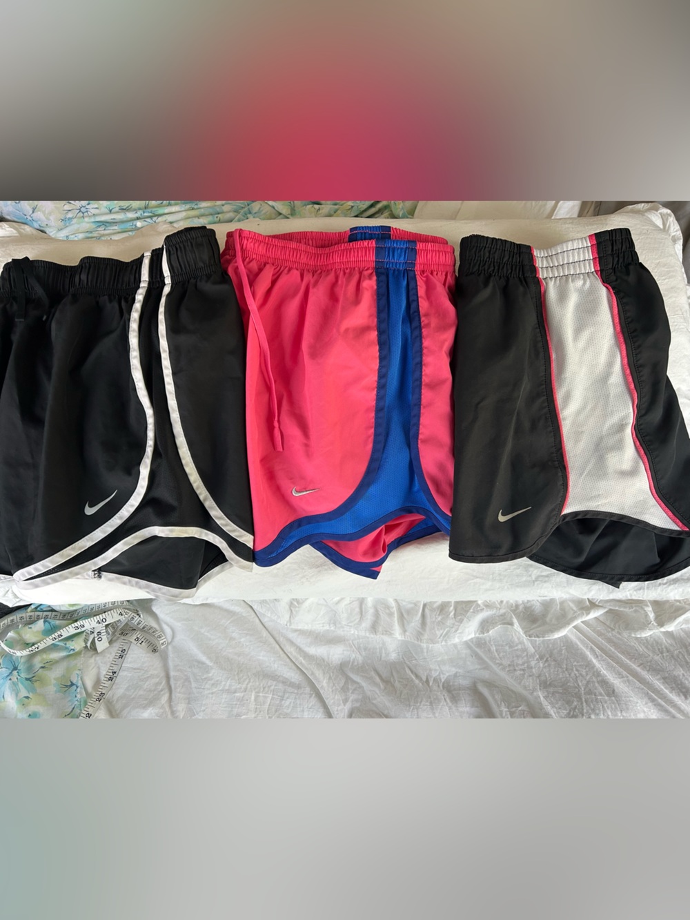 Bundle of Nike Women's Dry Fit Lined Tempo Athletic Shorts. Size Medium